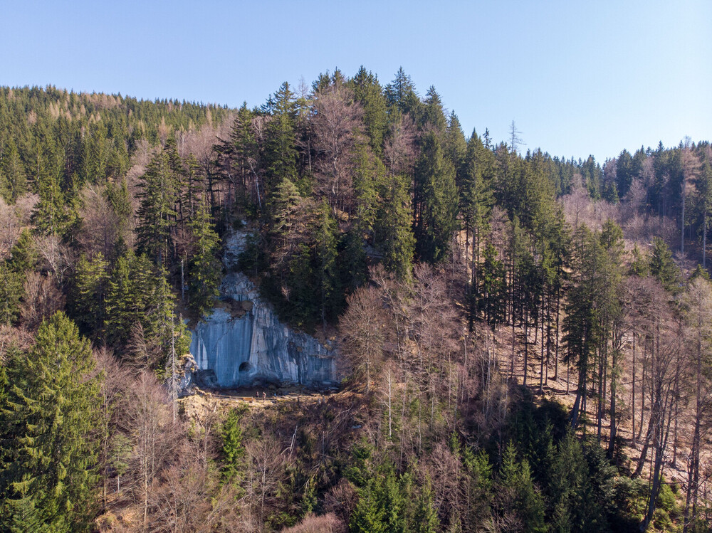 Blick auf den römerzeitlichen Steinbruch