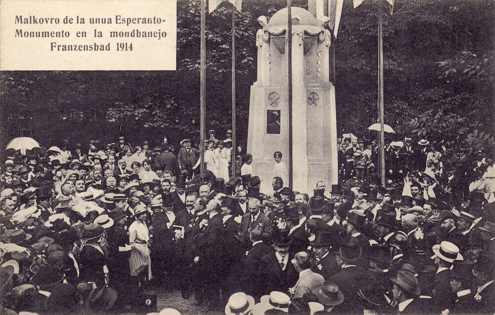 Ein Foto über das Esperanto Denkmal im Franzensbad